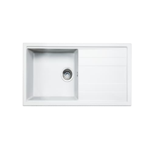 Evier de cuisine PREMIUM 1 Bac granit avec égouttoir (OREGON 11) - Blanc Evier de cuisine PREMIUM 1 Bac granit avec égouttoir (OREGON 11) - Blanc